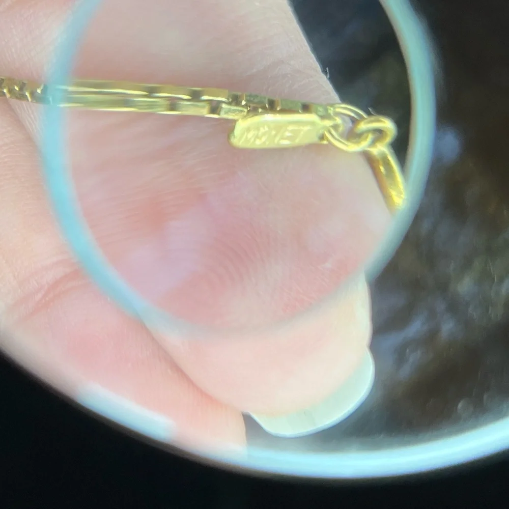 VINTAGE MONET BOX CHAIN GOLD TONE NECKLACE - Picture 7 of 8